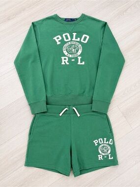 NWOT Polo Ralph Lauren Hoodie (L) & Shorts (M) Set – Forest Green 🔥